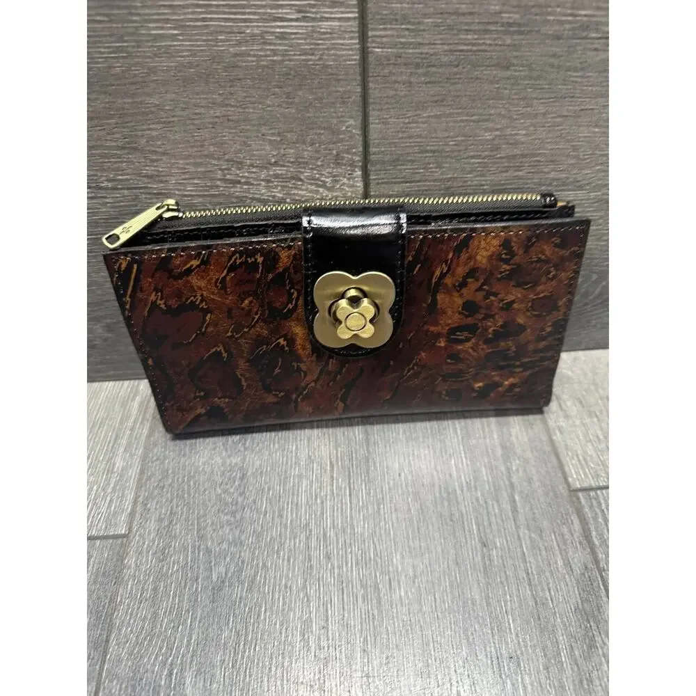 Patricia Nash Marene Floret Leather Large Wallet Brown A390997